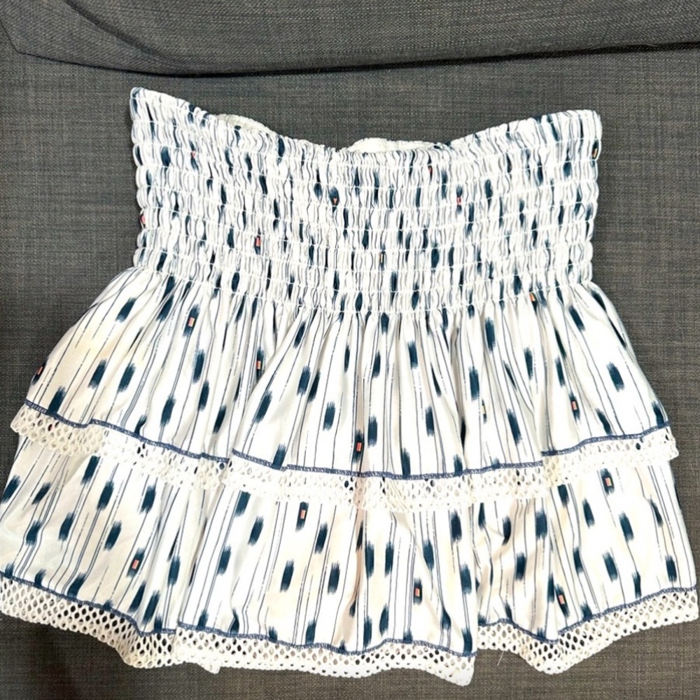 Lucky in Love White and Blue Patterned Skirt